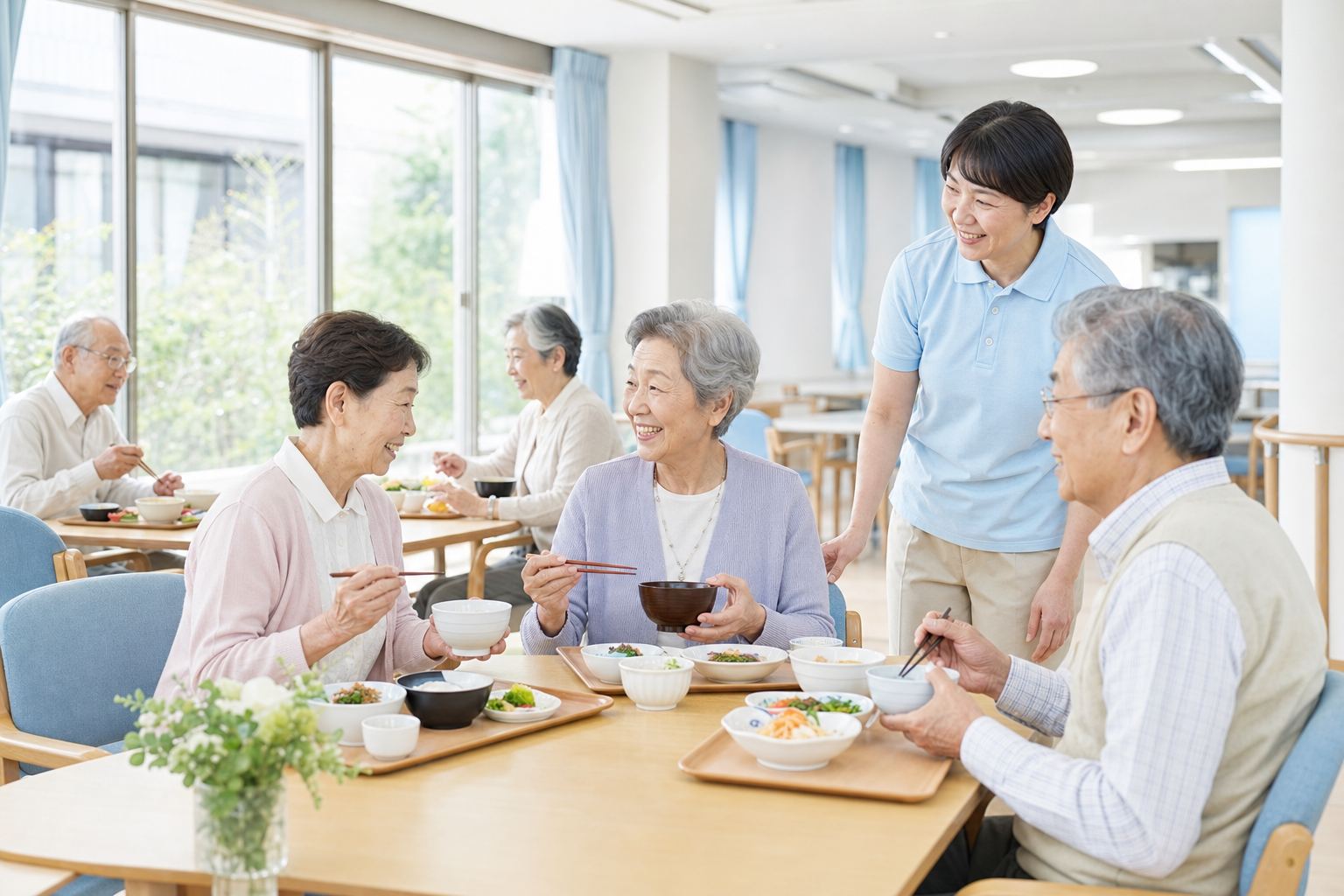 明るい食堂